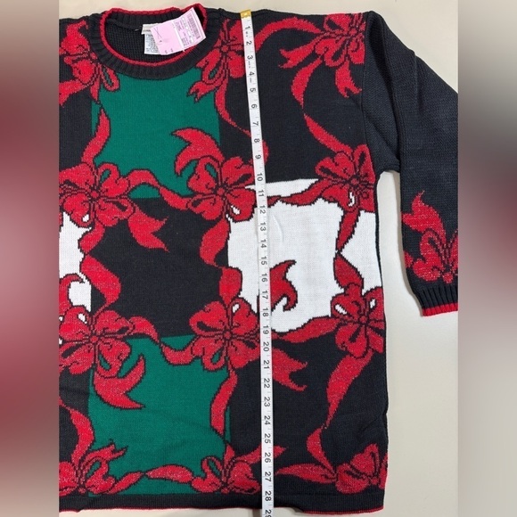 Vintage Christmas Sweater Boxy Oversized 3X Made in USA Sparkle Knit Pullover - Picture 2 of 8